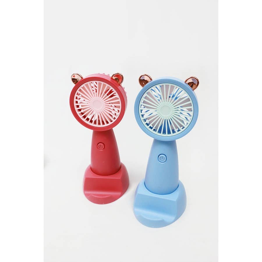 Portable Hand Fan with Cell Phone Stand