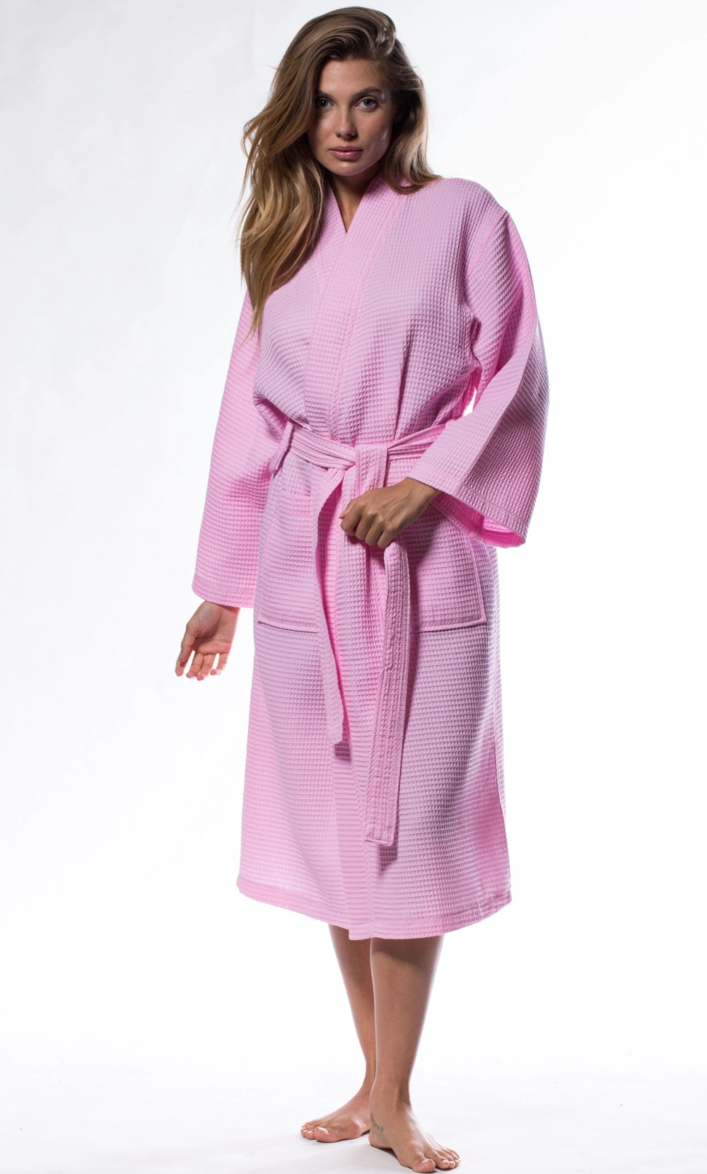 Luxury Waffle Robe: Pink